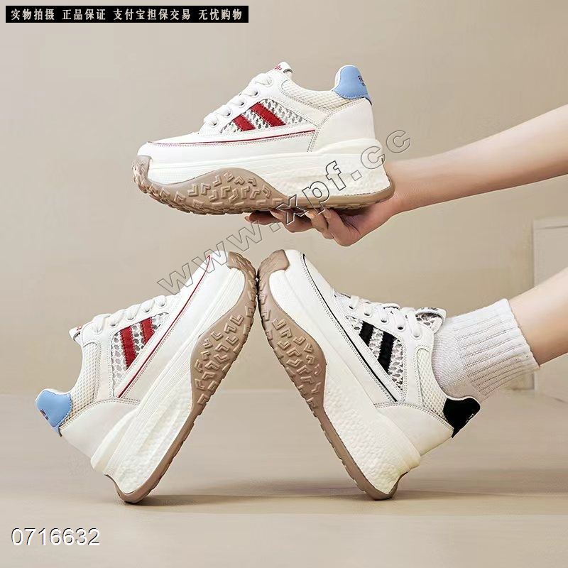 新款透网老爹鞋厚底内增高9CM运动休闲小白鞋2605