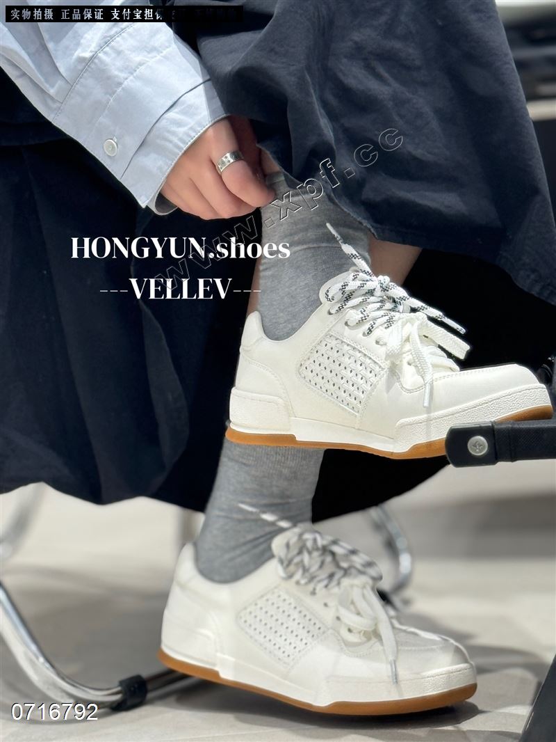 新款编织网双色鞋带夏日小白鞋197-9-1