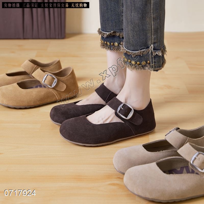 特价周雨彤同款豆豆鞋复古软底系带博肯单鞋圆头复古面包鞋2502