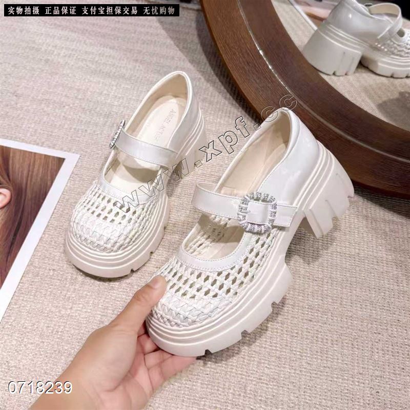 新款厚底镂空女单鞋66-13