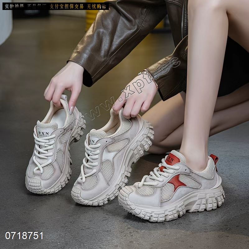 新款头层牛皮厚底休闲鞋9577