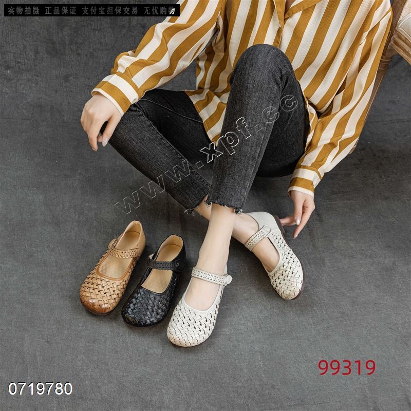 新款头层牛皮软底软面镂空单鞋99319