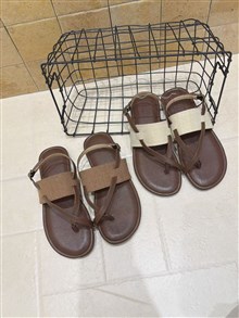 亚麻复古交叉带凉鞋385-1