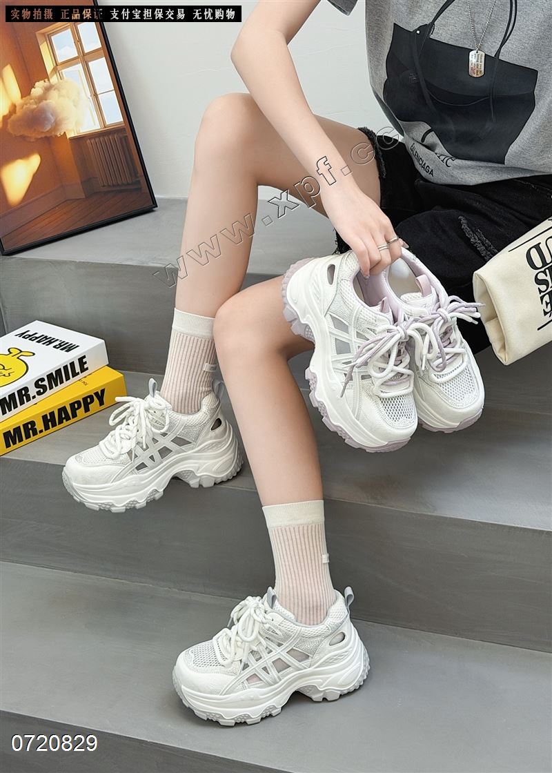 新款水钻透网镂空老爹鞋时尚百搭款休闲鞋9827