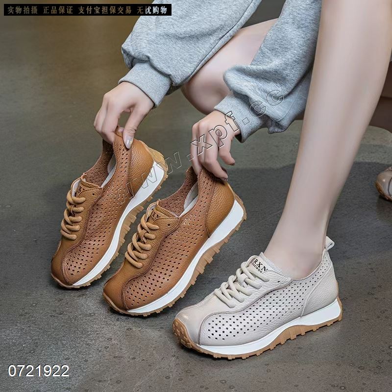 新款头层牛皮镂空休闲鞋9852