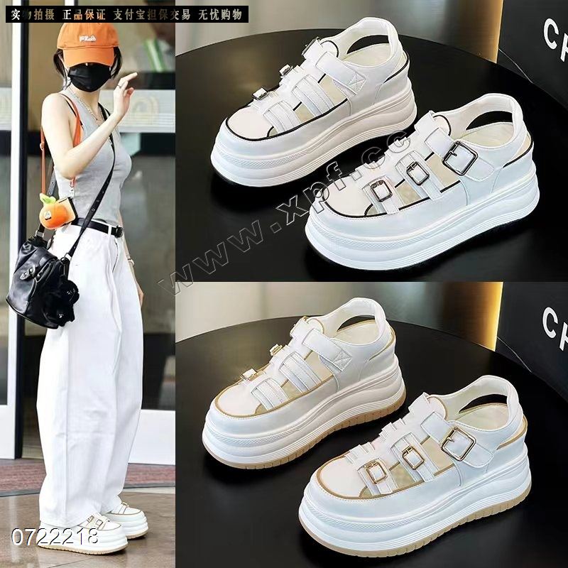 新款厚底内增高罗马凉鞋6038