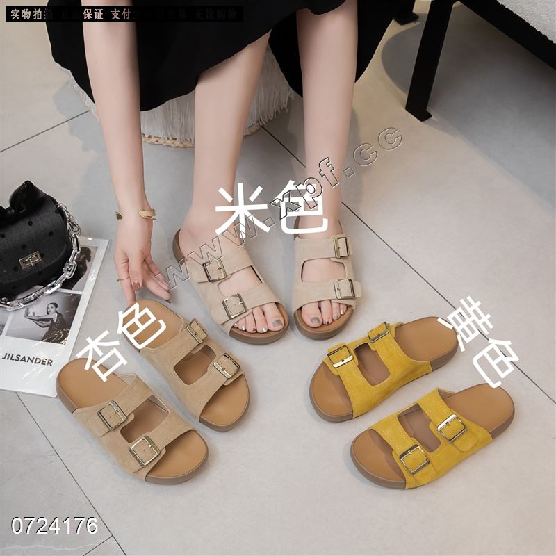 新款磨砂皮拖鞋5575