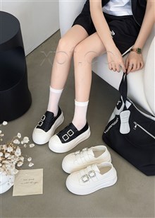 新款厚底两穿时尚小白鞋6118-2