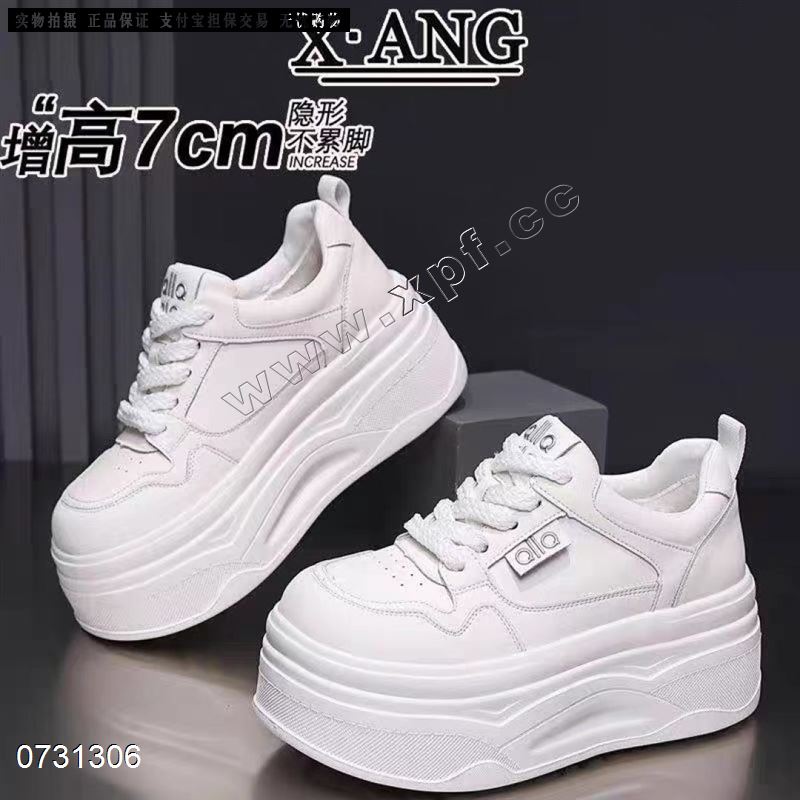 新款休闲鞋松糕厚底时尚小白鞋0950