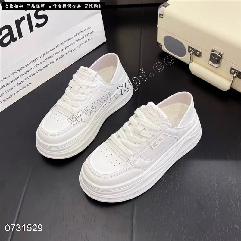 新款厚底增高两穿小白鞋0954