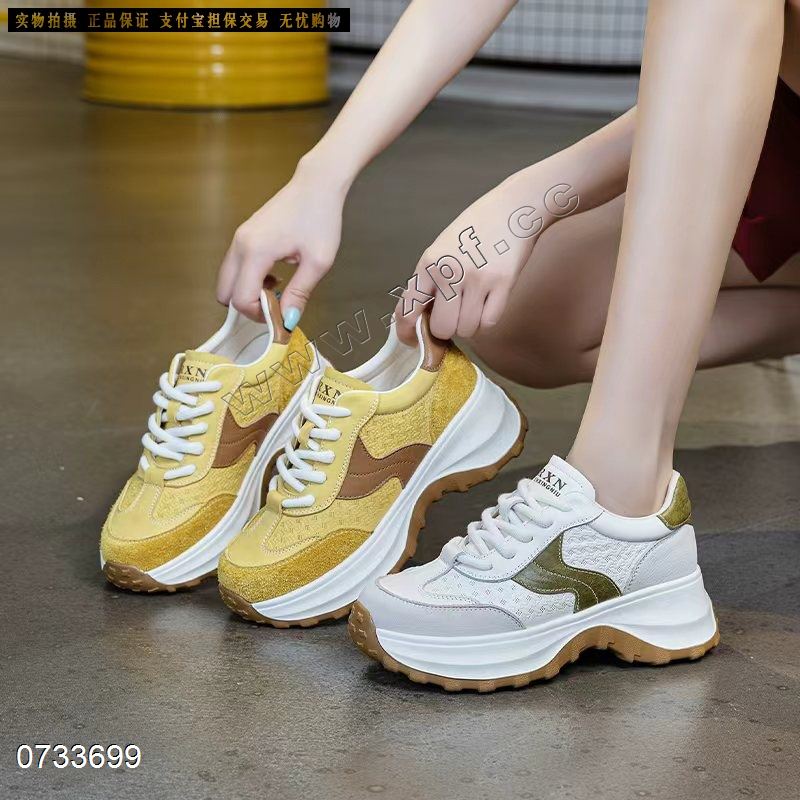 新款头层牛皮厚底休闲鞋老爹鞋SA9597