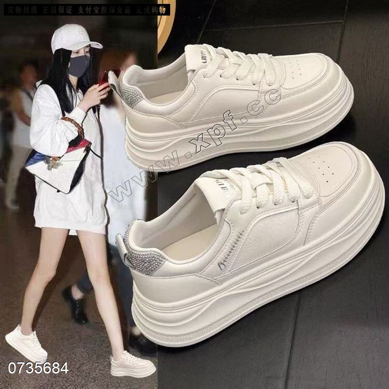 新款百搭增高休闲小白鞋 0952