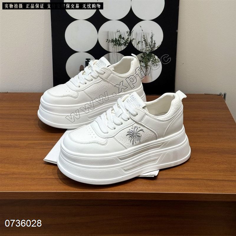 新款增高厚底百搭休闲板鞋小白鞋7924