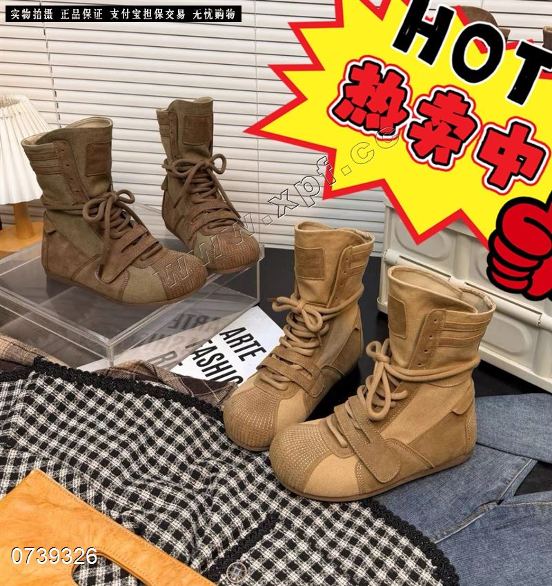 新款内增高帆布马丁靴1552