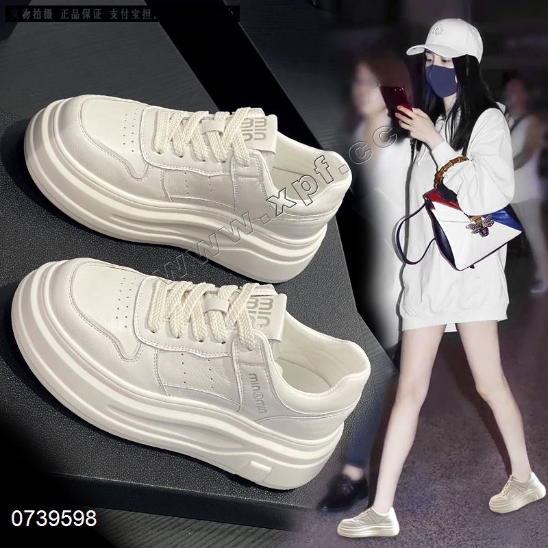 新款6CM 百搭厚底增高小白鞋2509