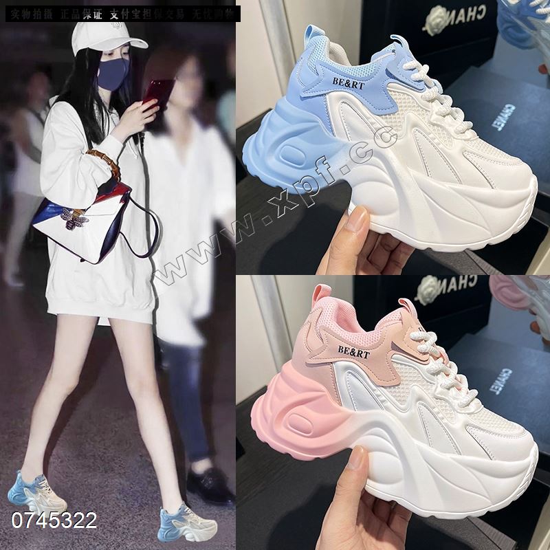 新款百搭厚底拼色内增高老爹鞋SA2506