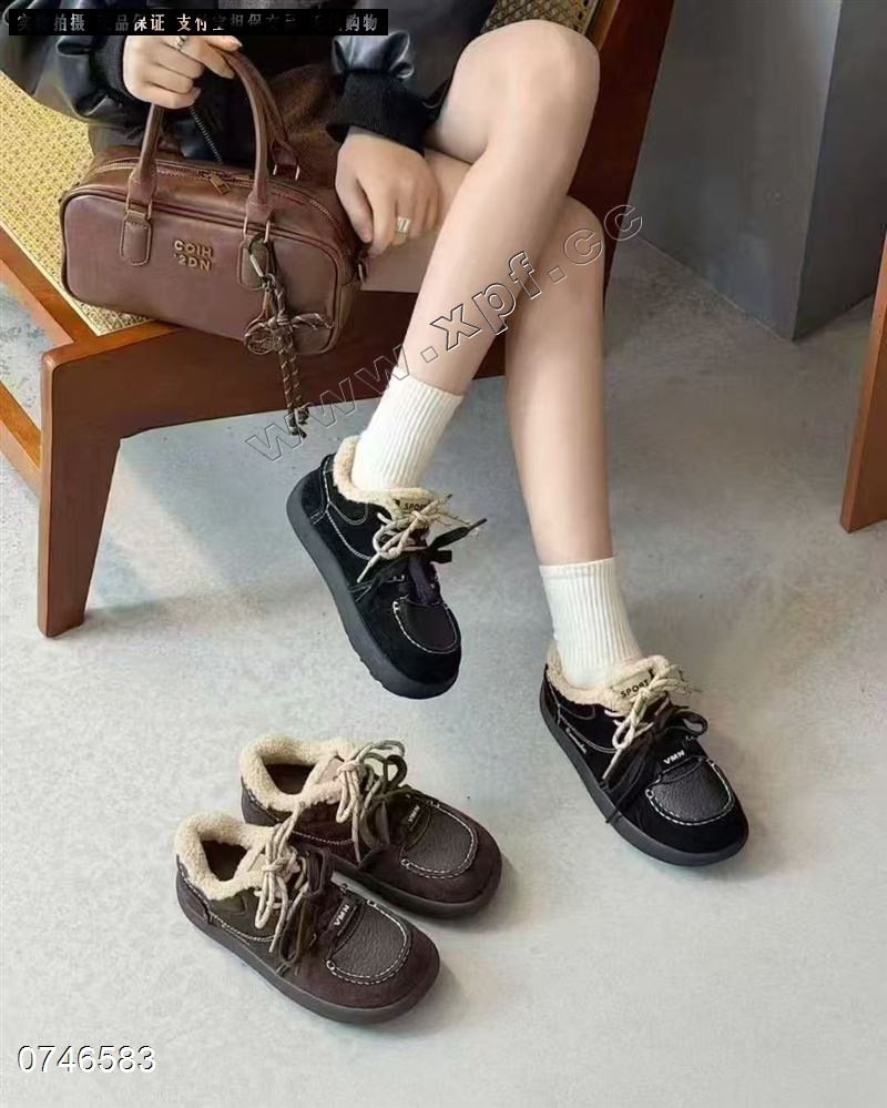 加绒羊糕毛单鞋