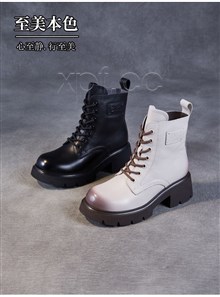新款头层牛皮羊毛内里短靴258021